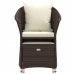 Set muebles de jardín 2 piezas y cojines ratán sintético marrón