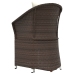 Set muebles de jardín 2 piezas y cojines ratán sintético marrón