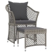 Set de muebles de jardín 2 pzas cojines ratán sintético gris