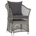 Set de muebles de jardín 2 pzas cojines ratán sintético gris