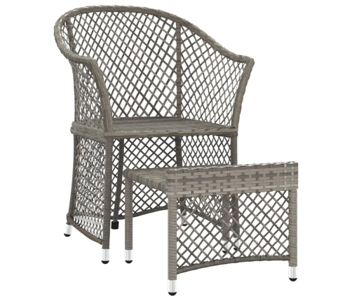 Set de muebles de jardín 2 pzas cojines ratán sintético gris