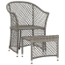 Set de muebles de jardín 2 pzas cojines ratán sintético gris