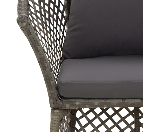 Set de muebles de jardín 2 pzas cojines ratán sintético gris
