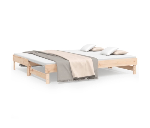 vidaXL Sofá cama extraíble madera maciza de pino 2x(100x200) cm