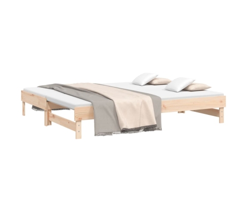 vidaXL Sofá cama extraíble madera maciza de pino 2x(100x200) cm