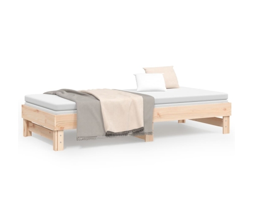 vidaXL Sofá cama extraíble madera maciza de pino 2x(100x200) cm