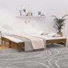 Sofá cama extraíble madera maciza de pino marrón 2x(100x200) cm