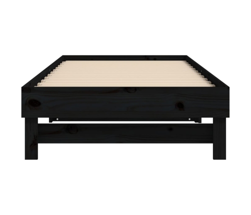 Sofá cama extraíble madera maciza de pino negro 2x(100x200) cm