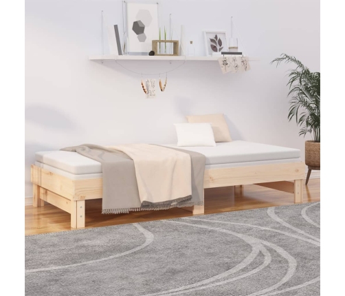 Sofá cama extraíble madera maciza de pino 2x(90x200) cm