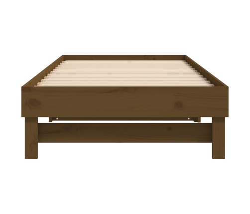 Sofá cama extraíble madera maciza de pino marrón 2x(90x200) cm