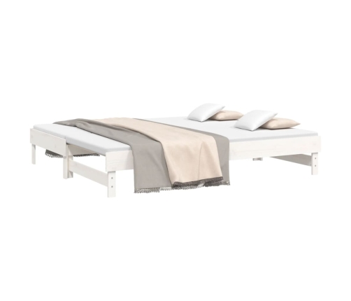 Sofá cama extraíble madera maciza de pino blanco 2x(80x200) cm