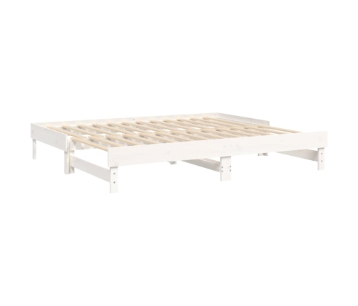 Sofá cama extraíble madera maciza de pino blanco 2x(80x200) cm