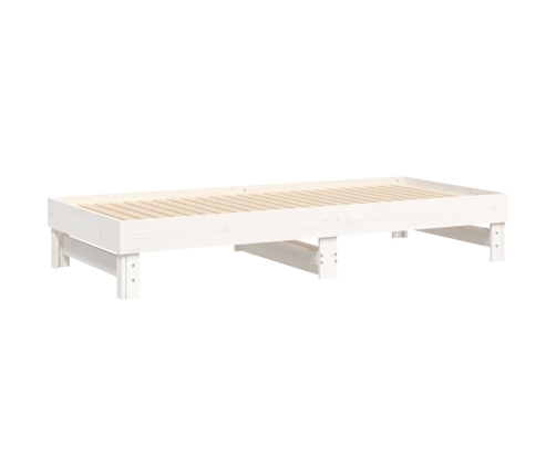 Sofá cama extraíble madera maciza de pino blanco 2x(80x200) cm