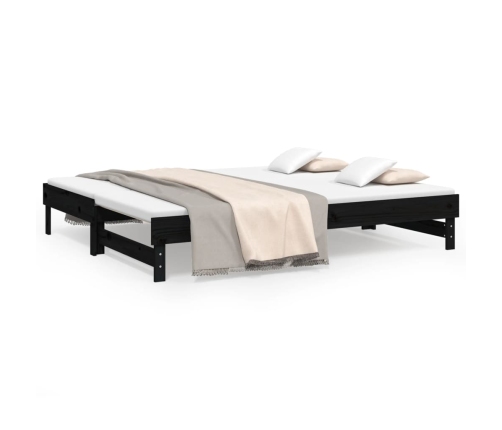 Sofá cama extraíble sin colchón negro 2x(80x200) cm