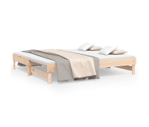 Sofá cama extraíble madera maciza de pino 2x(90x190) cm