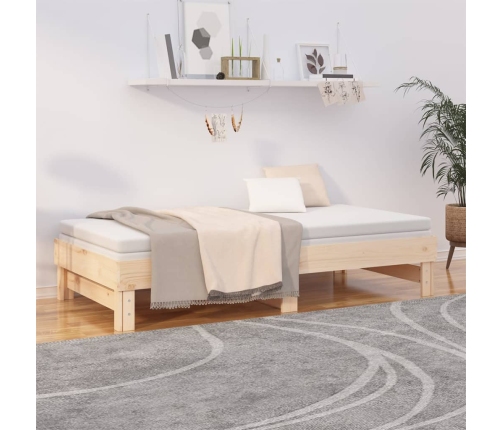 Sofá cama extraíble madera maciza de pino 2x(90x190) cm