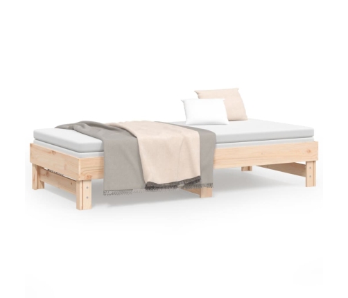 Sofá cama extraíble madera maciza de pino 2x(90x190) cm