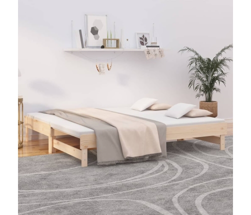 Sofá cama extraíble madera maciza de pino 2x(90x190) cm