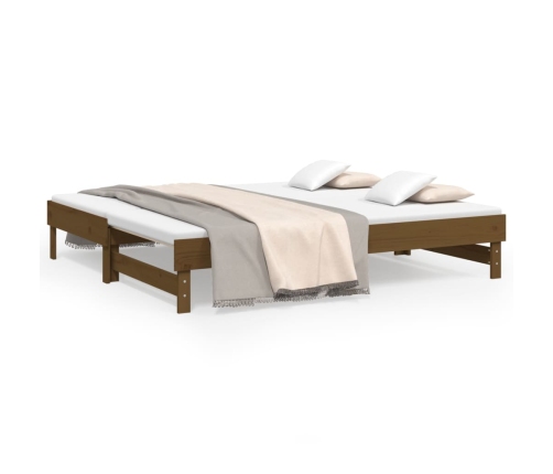 Sofá cama extraíble sin colchón marrón miel 2x(90x190) cm