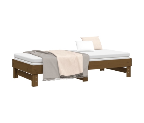 Sofá cama extraíble sin colchón marrón miel 2x(90x190) cm