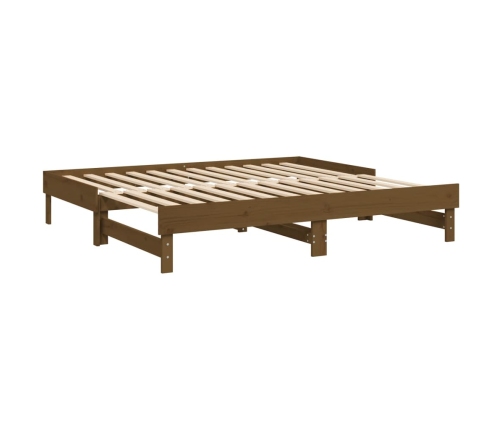 Sofá cama extraíble sin colchón marrón miel 2x(90x190) cm