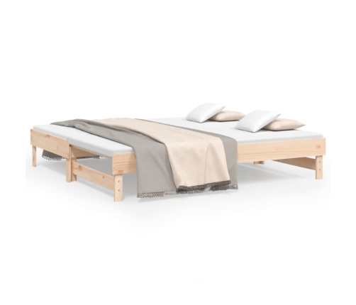 Sofá cama extraíble madera maciza de pino 2x(75x190) cm