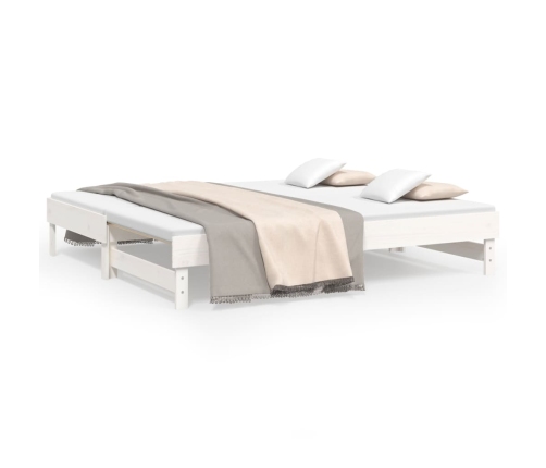 Sofá cama extraíble madera maciza de pino blanco 2x(75x190) cm