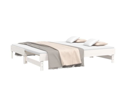 Sofá cama extraíble madera maciza de pino blanco 2x(75x190) cm