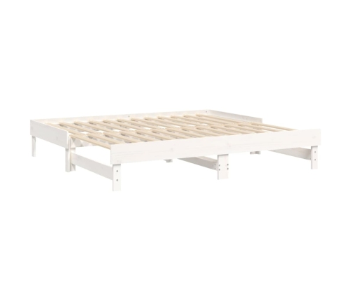 Sofá cama extraíble madera maciza de pino blanco 2x(75x190) cm