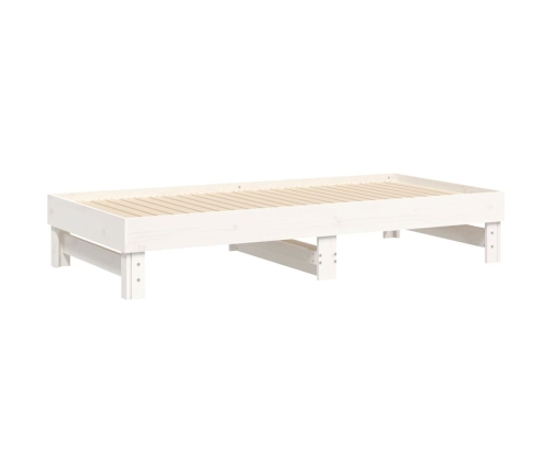 Sofá cama extraíble madera maciza de pino blanco 2x(75x190) cm