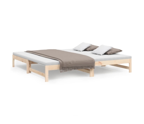 Sofá cama extraíble madera maciza de pino 2x(100x200) cm