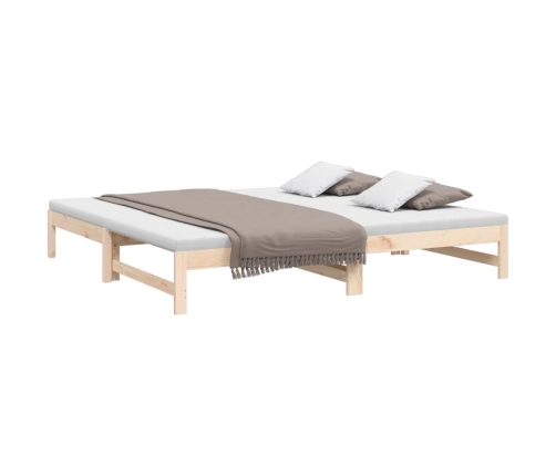 Sofá cama extraíble madera maciza de pino 2x(100x200) cm