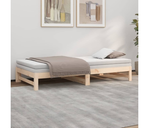 Sofá cama extraíble madera maciza de pino 2x(100x200) cm