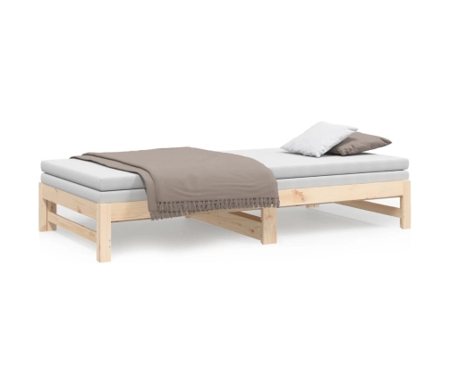 Sofá cama extraíble madera maciza de pino 2x(100x200) cm