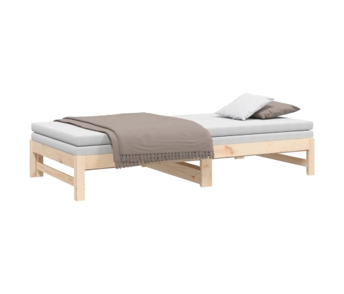 Sofá cama extraíble madera maciza de pino 2x(100x200) cm