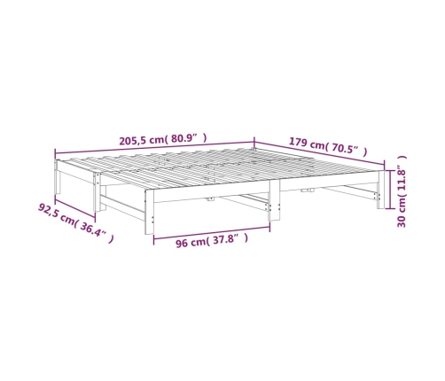 Sofá cama extraíble sin colchón blanco 2x(90x200) cm