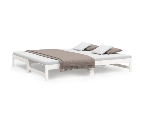 Sofá cama extraíble madera maciza de pino blanco 2x(80x200) cm