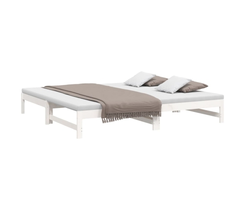 Sofá cama extraíble madera maciza de pino blanco 2x(80x200) cm