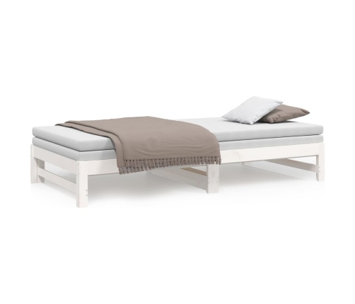 Sofá cama extraíble madera maciza de pino blanco 2x(80x200) cm