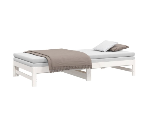 Sofá cama extraíble madera maciza de pino blanco 2x(80x200) cm