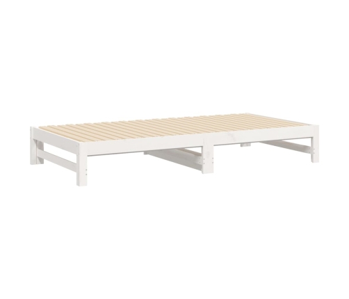 Sofá cama extraíble madera maciza de pino blanco 2x(80x200) cm