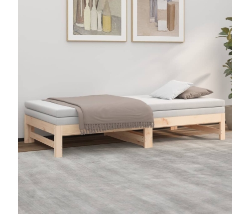 Sofá cama extraíble madera maciza de pino 2x(90x190) cm