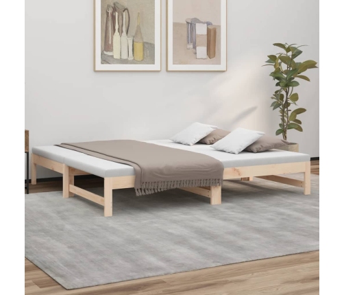 Sofá cama extraíble madera maciza de pino 2x(90x190) cm