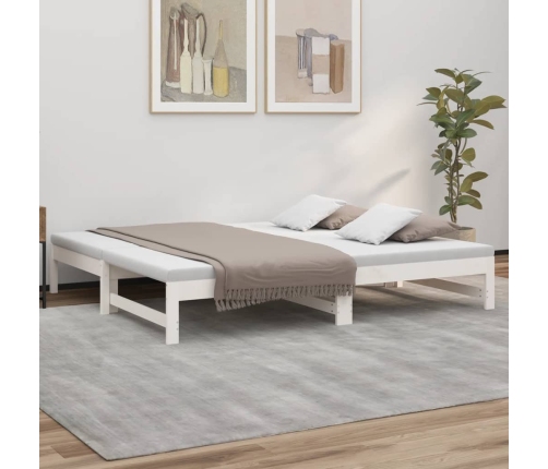 Sofá cama extraíble sin colchón blanco 2x(90x190) cm