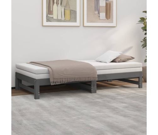 Sofá cama extraíble sin colchón gris 2x(90x190) cm