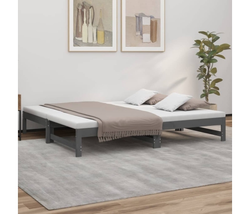 Sofá cama extraíble sin colchón gris 2x(90x190) cm