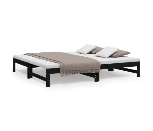 Sofá cama extraíble sin colchón negro 2x(90x190) cm