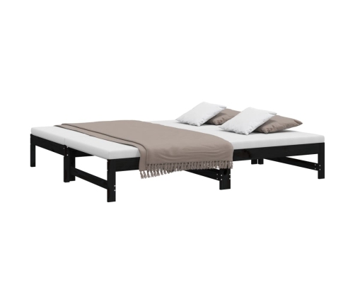 Sofá cama extraíble sin colchón negro 2x(90x190) cm