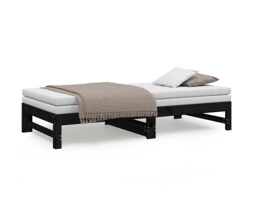 Sofá cama extraíble sin colchón negro 2x(90x190) cm