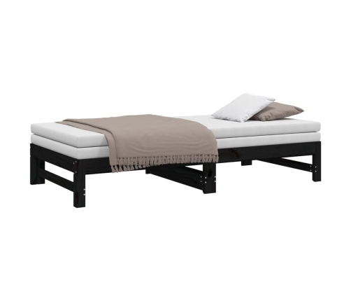 Sofá cama extraíble sin colchón negro 2x(90x190) cm